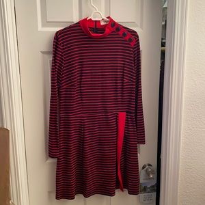 Tatyana Red and Navy Pinup dress 3X with belt